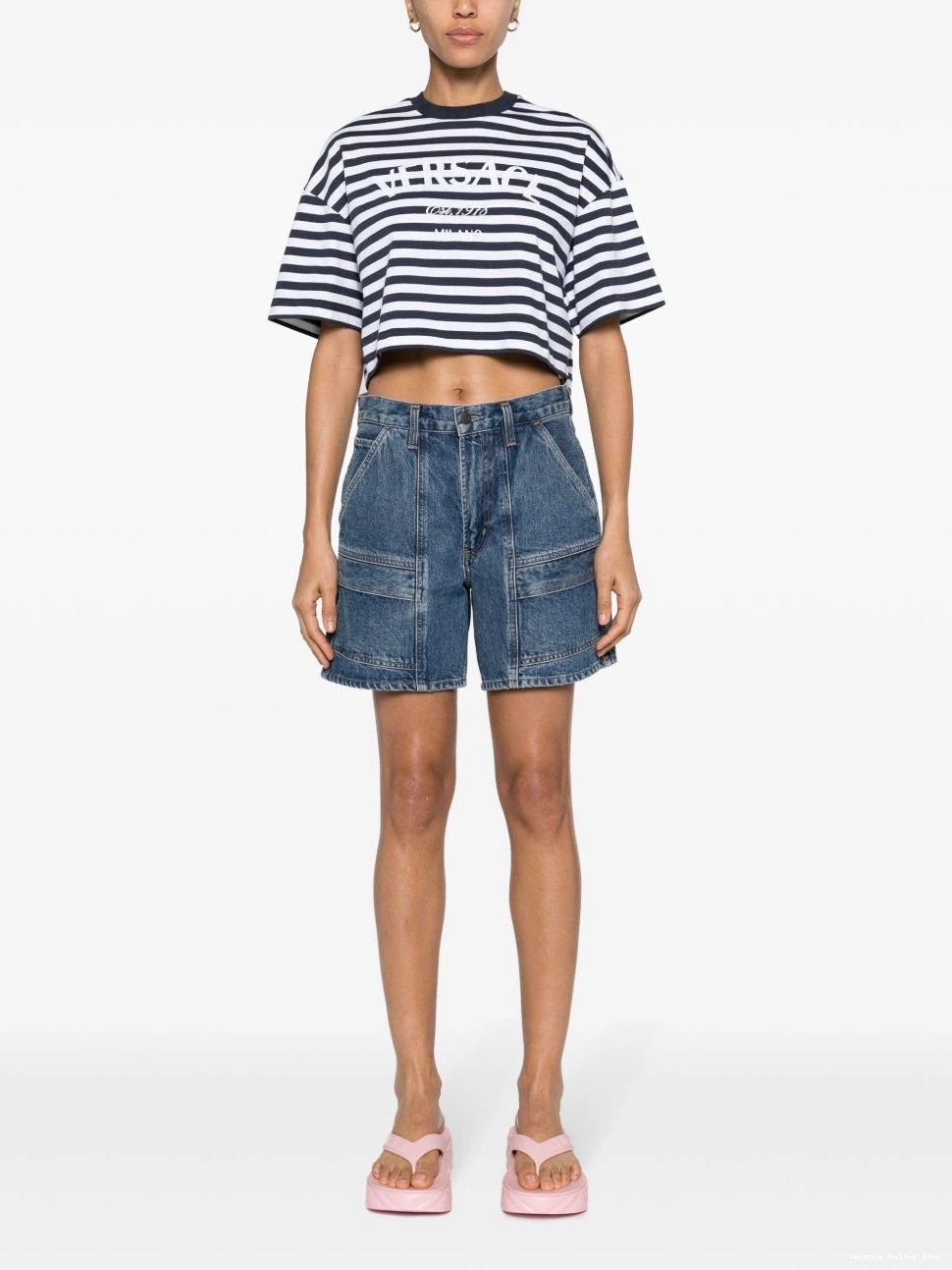 Cheap T-shirt L'Ancora cropped Women Versace Versace 0726